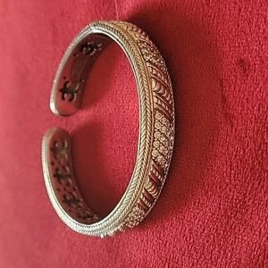 Judith Ripka Sterling silver and diamonique hinged bangle